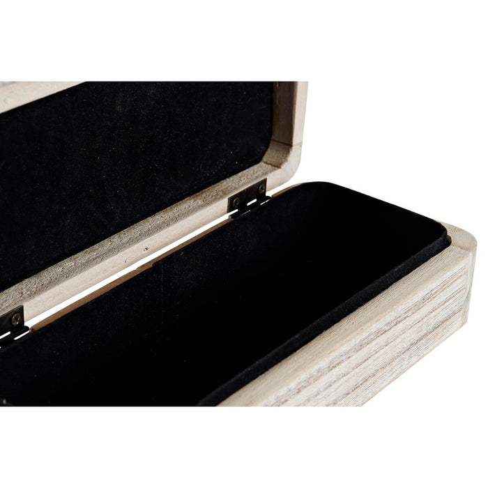 DKD Home Decor Natural MDF Wood Jewelry Box 20 x 8 x 5 cm (2 Units)