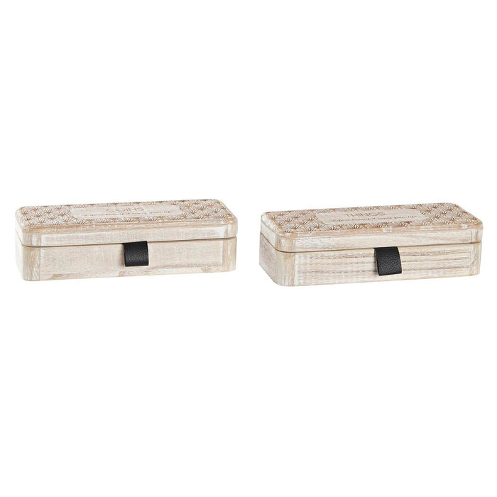 DKD Home Decor Natural MDF Wood Jewelry Box 20 x 8 x 5 cm (2 Units)