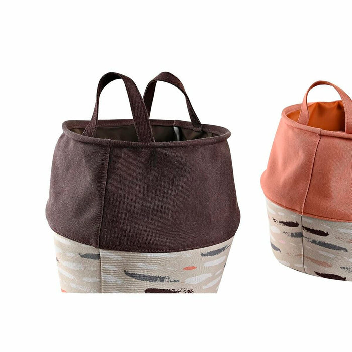 DKD Home Decor Laundry Basket Grey Orange 28 x 28 x 30 cm (3 Units)