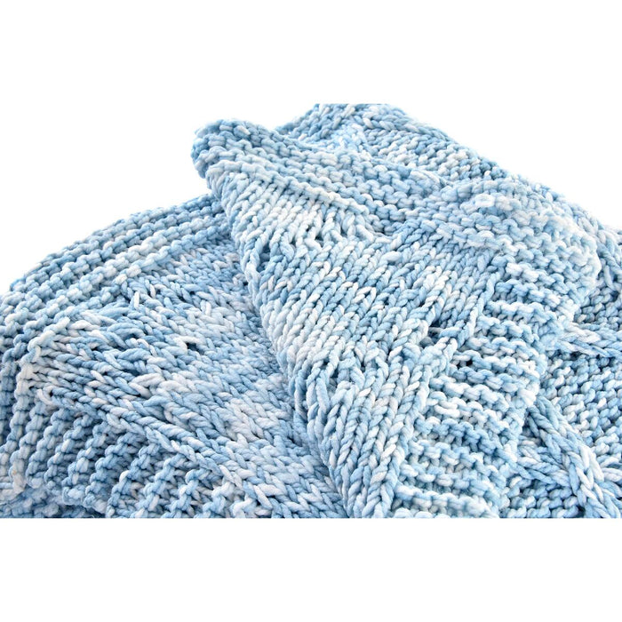 Manta DKD Home Decor 150 x 125 x 1 cm Azul (2 Unidades)