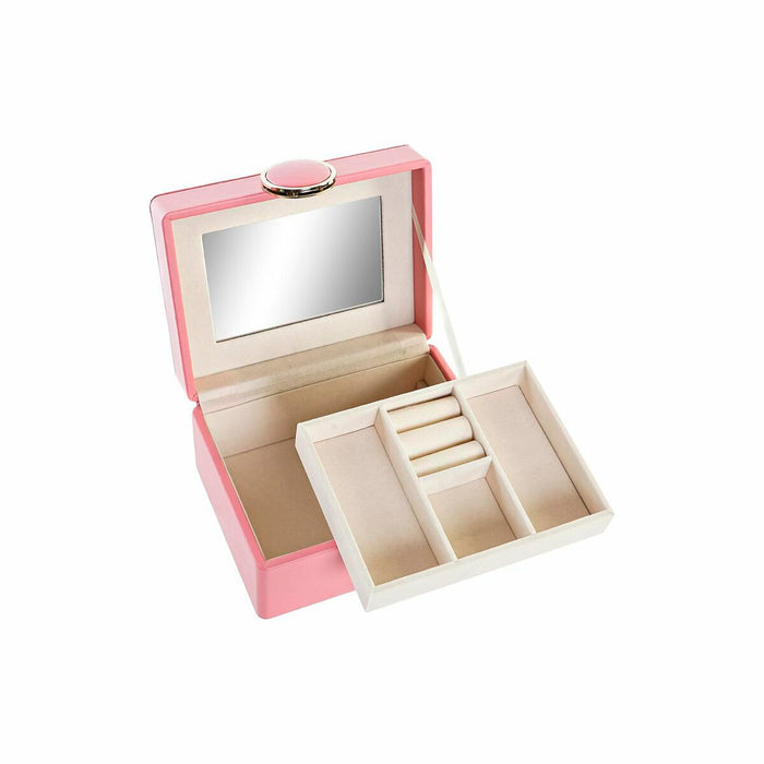 DKD Home Decor Jewelry Box 23 x 17 x 10 cm Pink Polyurethane MDF Wood