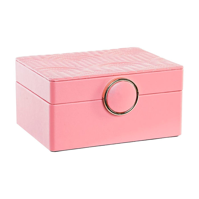 DKD Home Decor Jewelry Box 23 x 17 x 10 cm Pink Polyurethane MDF Wood