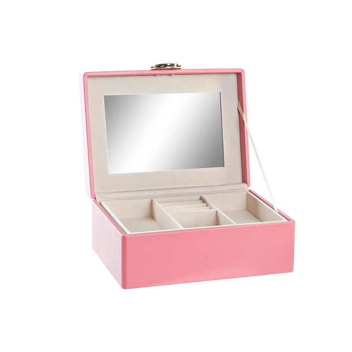 DKD Home Decor Jewelry Box 23 x 17 x 10 cm Pink Polyurethane MDF Wood