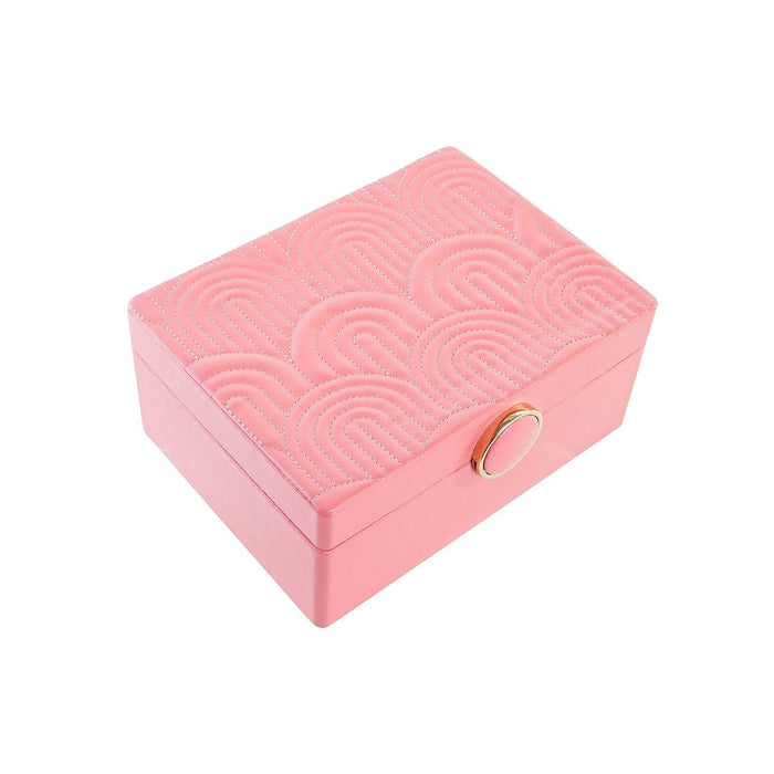 DKD Home Decor Jewelry Box 17 x 13 x 8.5 cm Pink Polyurethane MDF Wood