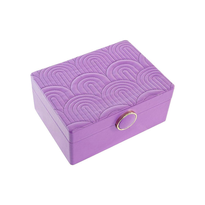 DKD Home Decor Jewelry Box 17 x 13 x 8.5 cm Lilac Polyurethane MDF Wood