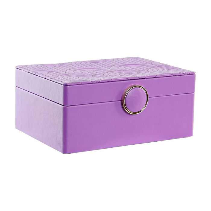 DKD Home Decor Jewelry Box 17 x 13 x 8.5 cm Lilac Polyurethane MDF Wood