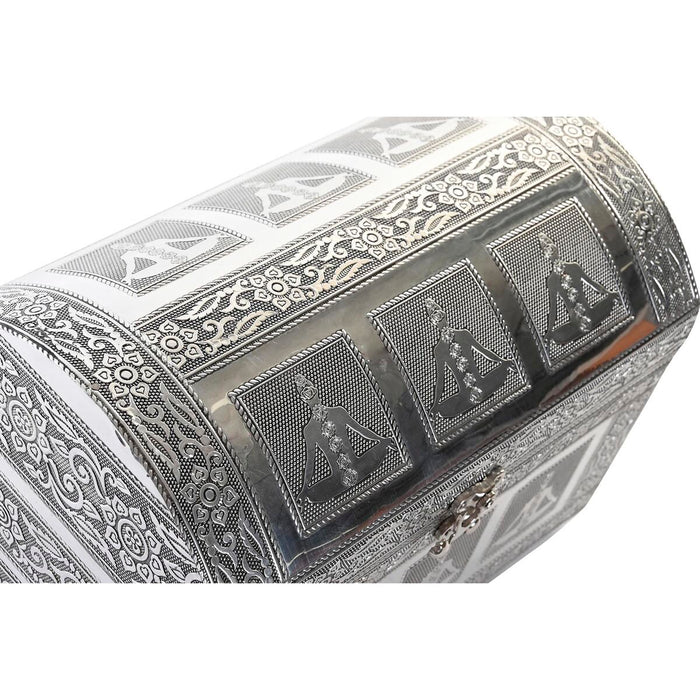 DKD Home Decor Jewelry Box Green Silver Wood Aluminum 25 x 15 x 18 cm