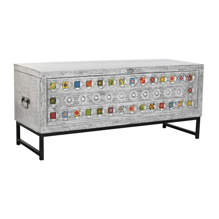 DKD Home Decor Ceramic Chest Grey White Mango Wood (116 x 40 x 50 cm)