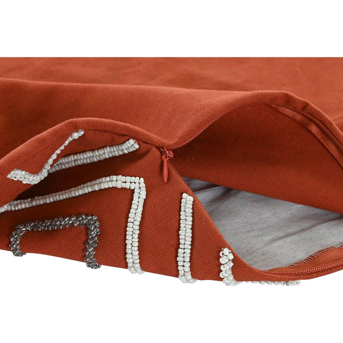 Funda de cojín DKD Home Decor Terracota Geométrico 50 x 1 x 50 cm