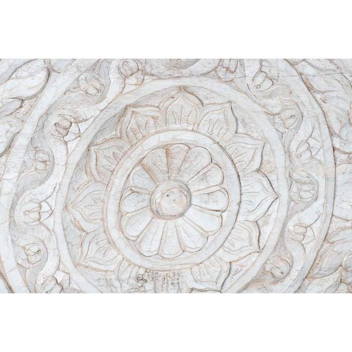 DKD Home Decor Chest White Mango Wood Mandala 150 x 43 x 50 cm