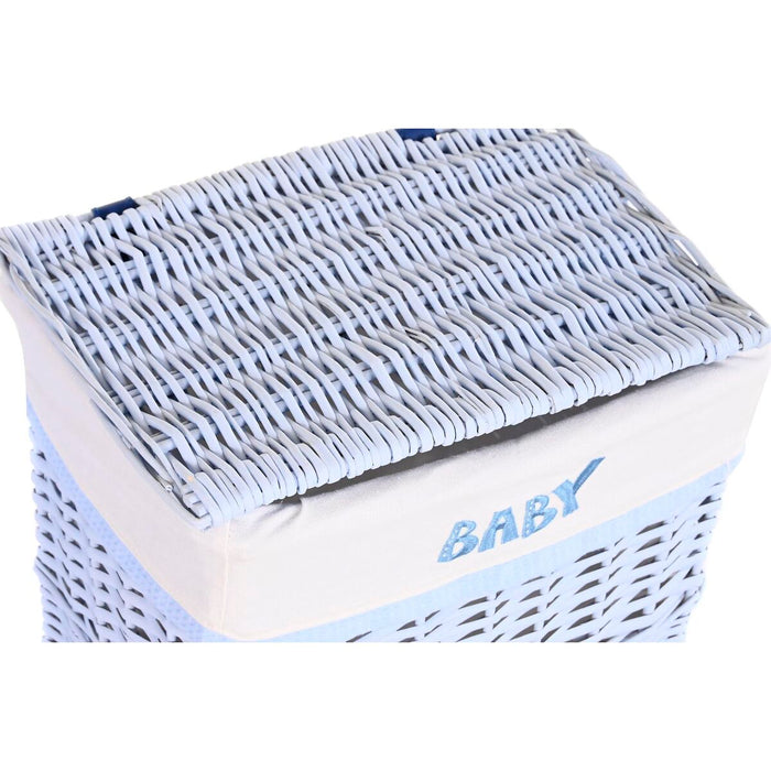 Juego de Cestos DKD Home Decor Azul Celeste Mimbre Infantil 44 x 34 x 56 cm (5 Piezas)