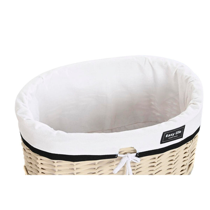DKD Home Decor White Beige Wicker Basket Set 51 x 38 x 58 cm