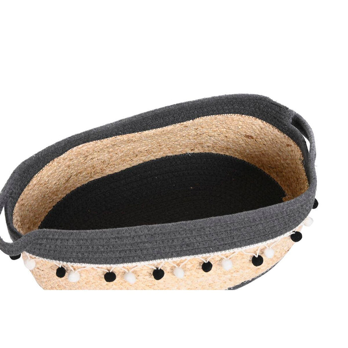 DKD Home Decor Basket Set White Grey Aluminum Boho 36 x 26 x 15 cm 45 x 25 x 16 cm 3 Pieces (2 Units)