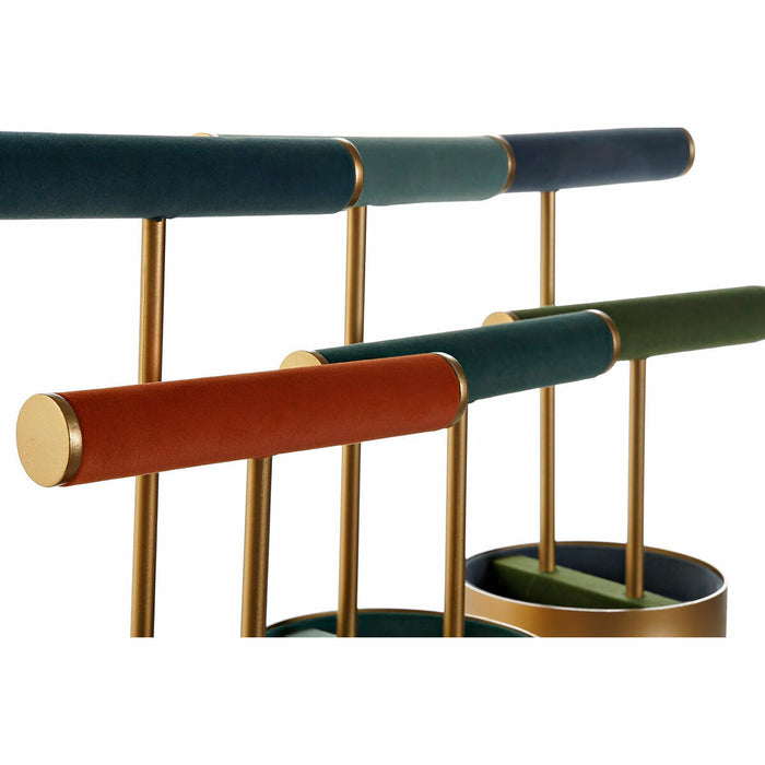 DKD Home Decor Jewelry Box 21 x 16 x 30 cm Blue Green Metal (3 Pieces)