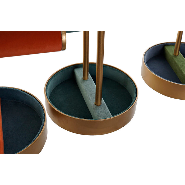 DKD Home Decor Jewelry Box 21 x 16 x 30 cm Blue Green Metal (3 Pieces)