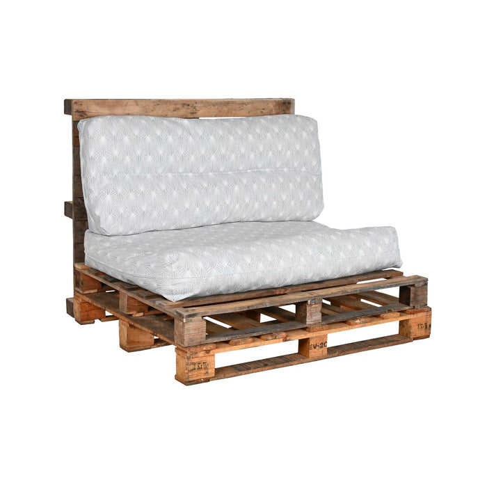 DKD Home Decor Floor Cushion White Green Light Grey Bamboo Aluminum 120 x 80 x 16 cm