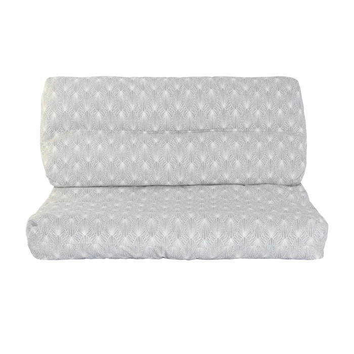 DKD Home Decor Floor Cushion White Green Light Grey Bamboo Aluminum 120 x 80 x 16 cm