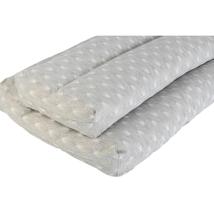 DKD Home Decor Floor Cushion White Green Light Grey Bamboo Aluminum 120 x 80 x 16 cm