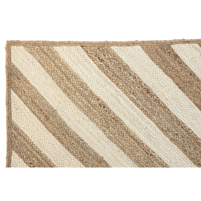 DKD Home Decor Scandi White Light Brown Jute Rug (160 x 230 x 1 cm)