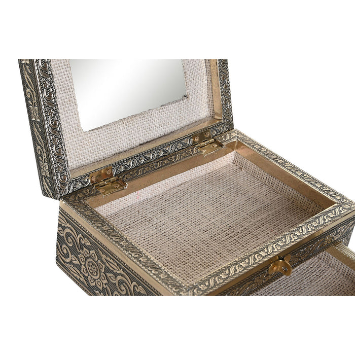 DKD Home Decor Jewelry Box 17.5 x 12.5 x 8.5 cm Natural Champagne Aluminum