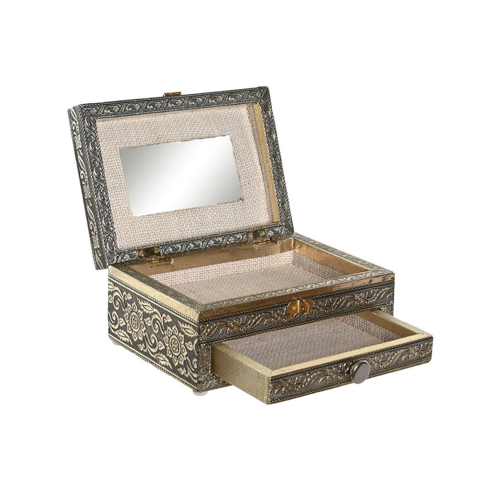DKD Home Decor Jewelry Box 17.5 x 12.5 x 8.5 cm Natural Champagne Aluminum
