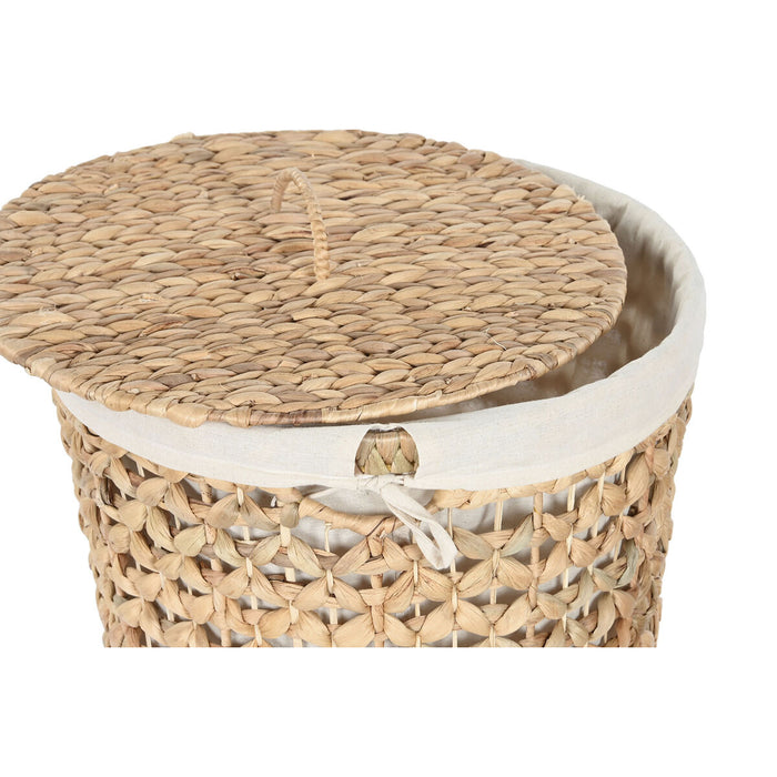 DKD Home Decor Natural Brown White Tropical Laundry Basket 40 x 40 x 58 cm