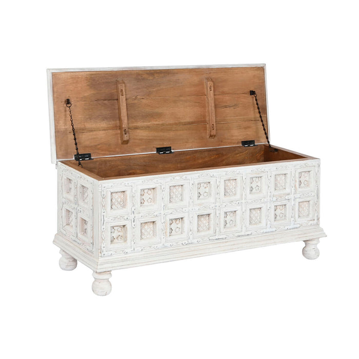 Arcón Home ESPRIT Blanco Madera de mango 110 x 40 x 48 cm