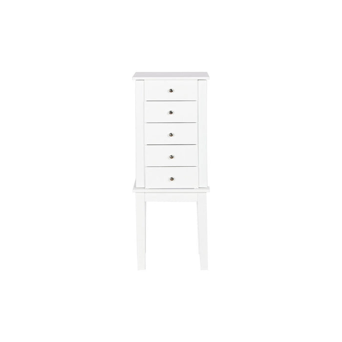 Joyero de Pie Home ESPRIT Blanco Espejo Madera MDF 34 x 26,5 x 92 cm
