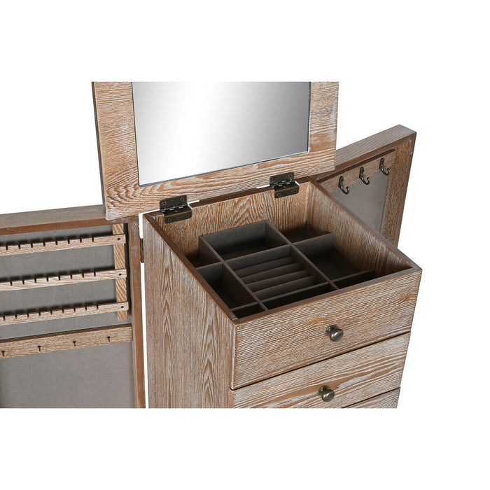 Joyero de Pie Home ESPRIT Natural Espejo Madera MDF 37 x 28 x 91,5 cm