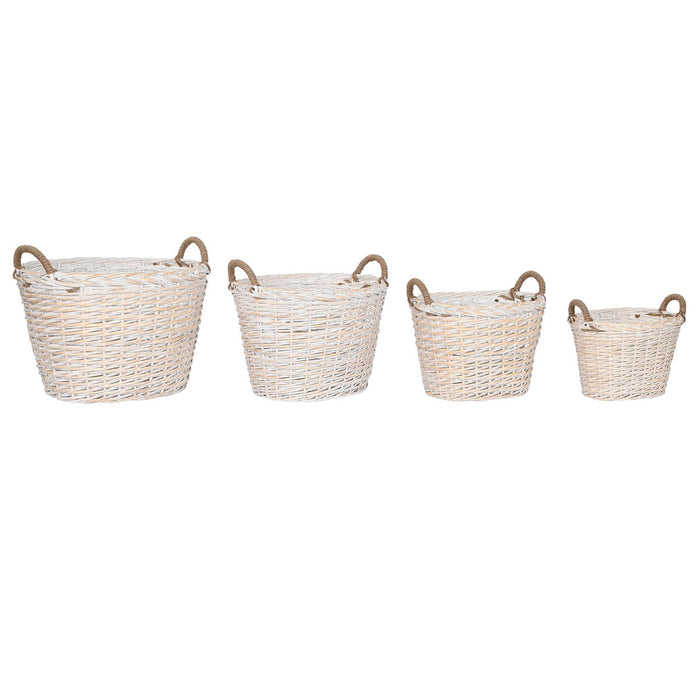 Soporte para Leña Home ESPRIT Mimbre Cuerda 69 x 62 x 57 cm