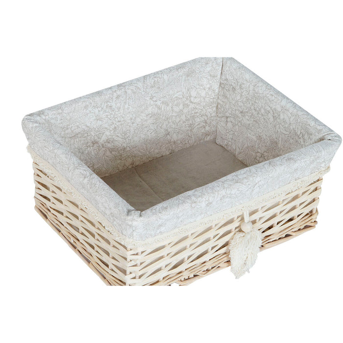 Home ESPRIT Natural Cream Basket Set 47 x 35 x 55 cm (5 Pieces)