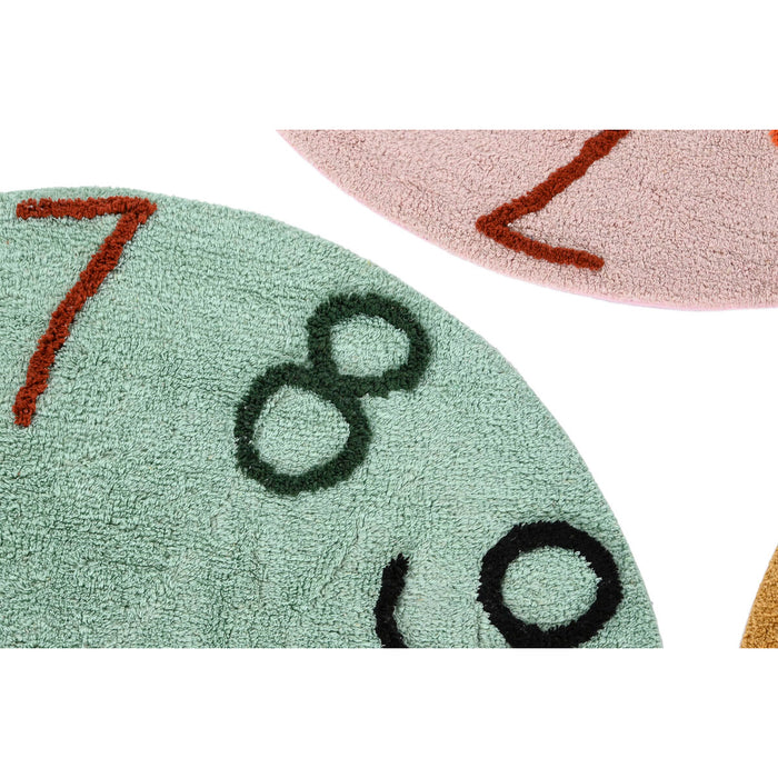 Home ESPRIT Green Pink Mustard Children's Rug 100 x 100 x 1 cm