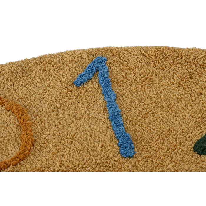 Home ESPRIT Green Pink Mustard Children's Rug 100 x 100 x 1 cm