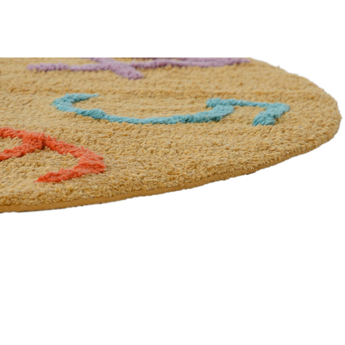 Home ESPRIT Green Pink Mustard Children's Rug 100 x 100 x 1 cm