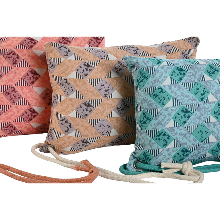 Cojín Home ESPRIT Marrón Turquesa Coral 30 x 10 x 20 cm (3 Unidades)