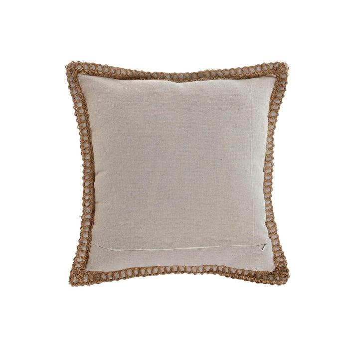Home ESPRIT Black Beige Fringed Boho Cushion 45 x 45 cm