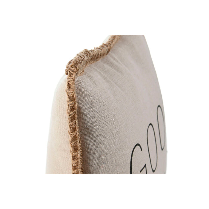 Home ESPRIT Black Beige Fringed Boho Cushion 45 x 45 cm