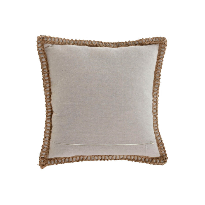 Home ESPRIT Black Beige Fringed Boho Cushion 45 x 45 cm