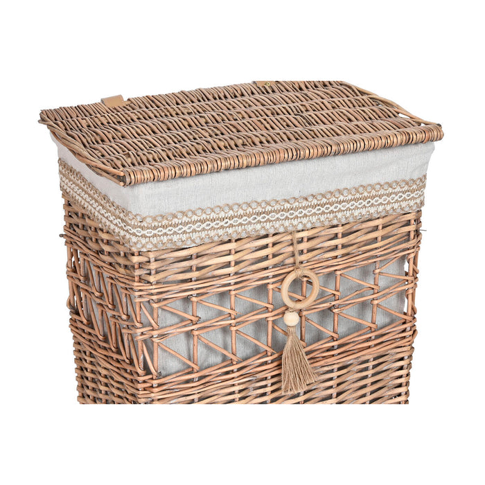 Home ESPRIT Laundry Basket Beige Natural Wicker Shabby Chic 47 x 35 x 55 cm 5 Pieces
