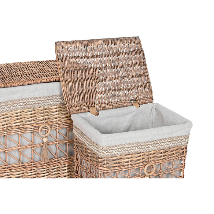 Home ESPRIT Laundry Basket Beige Natural Wicker Shabby Chic 47 x 35 x 55 cm 5 Pieces