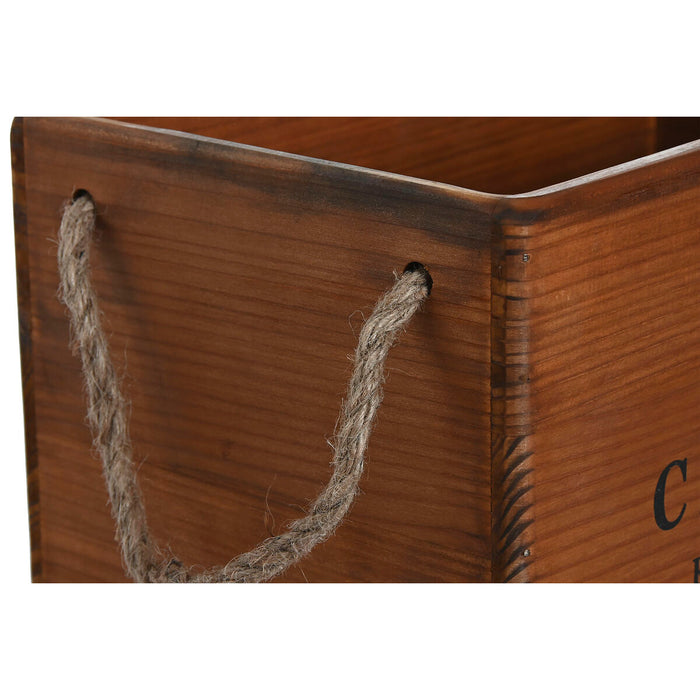 Cajas de almacenamiento Home ESPRIT Natural Madera de abeto 38 x 24 x 22 cm 4 Piezas