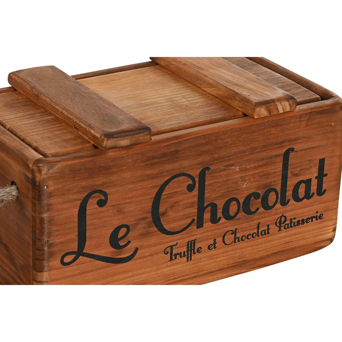 Cajas de almacenamiento Home ESPRIT Natural Madera de abeto 38 x 24 x 22 cm 4 Piezas