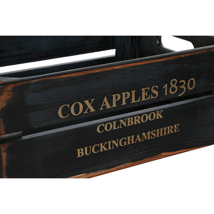 ESPRIT Home Cox Apples 1830 Black Fir Wood Storage Boxes 40 x 30 x 15 cm 3 Pieces
