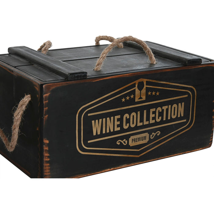 Cajas de almacenamiento Home ESPRIT Negro Madera de abeto 38 x 24 x 20 cm 3 Piezas