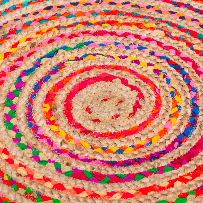 Alfombra 120 x 120 x 1 cm Multicolor Yute