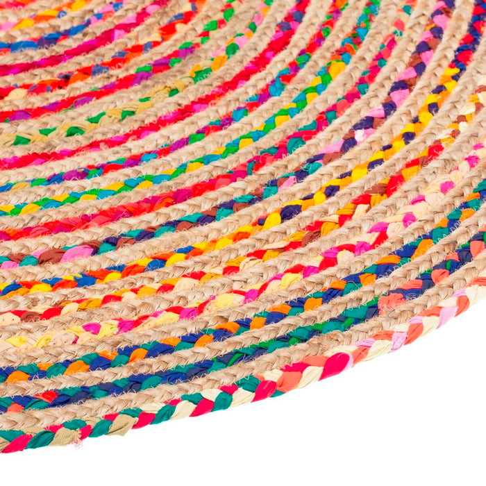 Alfombra 120 x 120 x 1 cm Multicolor Yute