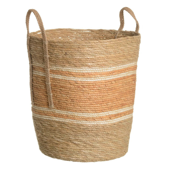 Basket Set 42 x 42 x 48 cm Natural Orange Natural Fiber (3 Pieces)