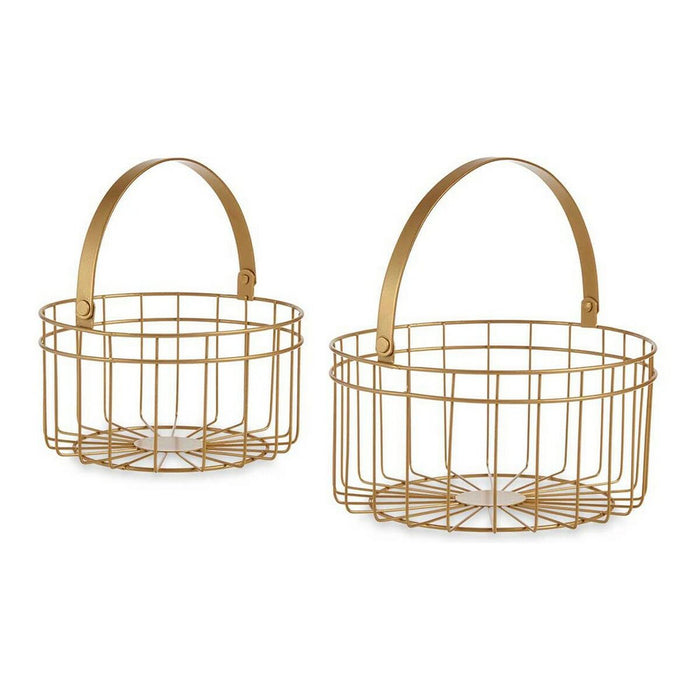 Gold Metal Basket Set 2 Pieces
