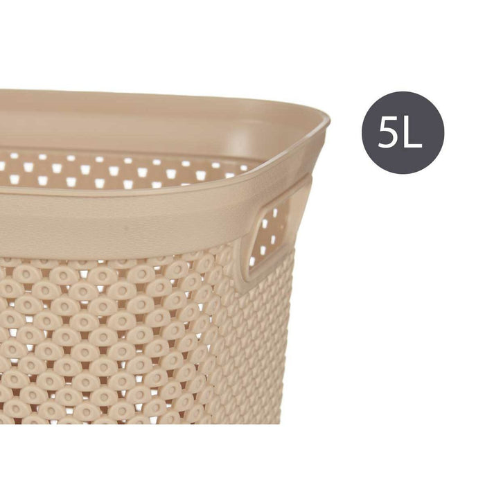Cesto Beige Plástico 5 L 19,5 x 14 x 27,5 cm