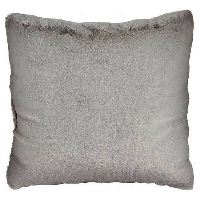 Cushion with gray fur 60 x 18 x 60 cm